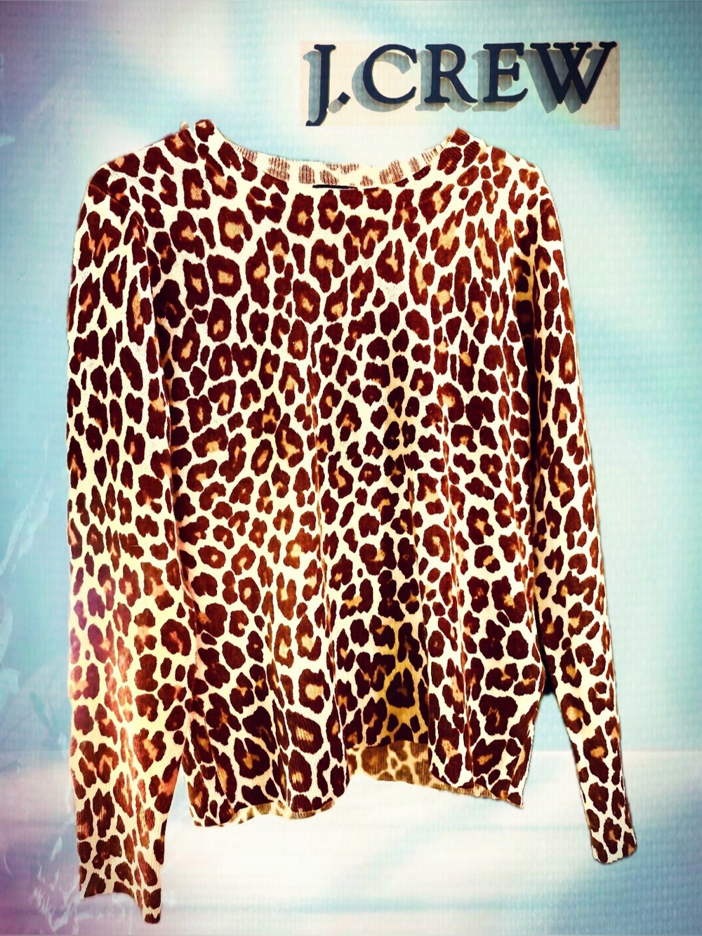 J. Crew Leopard Print Cashmere Sweater